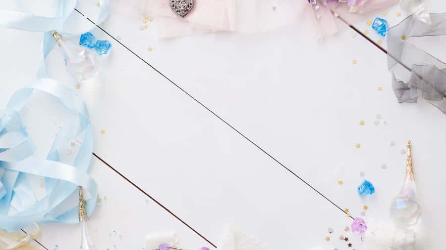 Aesthetic Blue Cute Things Background Wallpaper