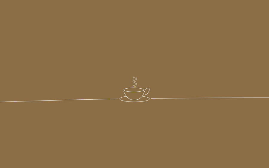 Aesthetic Brown Minimalist Coffee Art Wallpaper
