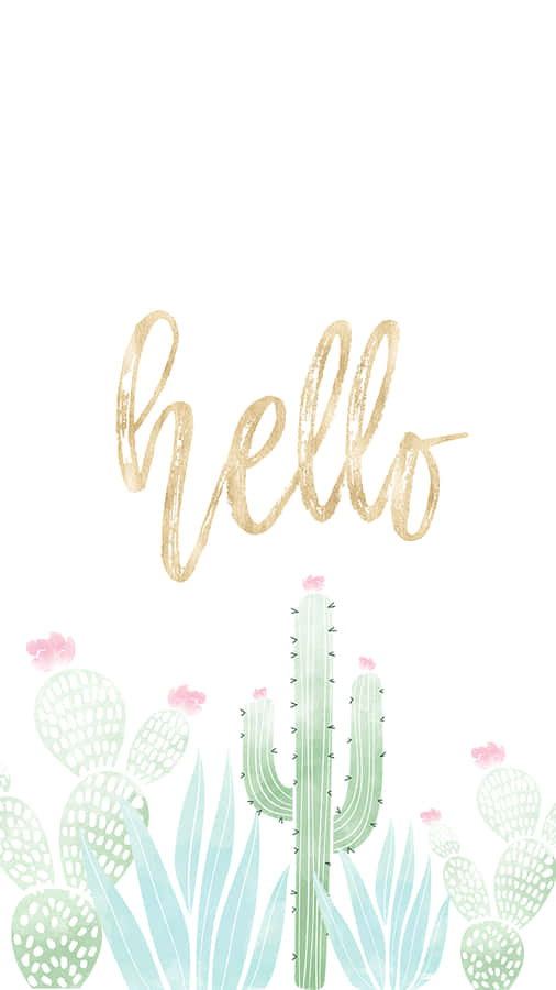 Aesthetic Cactus Painting Wallpaper