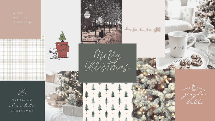 Aesthetic Christmas Collage Collection Laptop Wallpaper