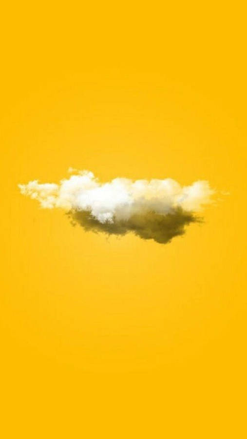 Aesthetic Cloud In Cool Yellow Background Wallpaper