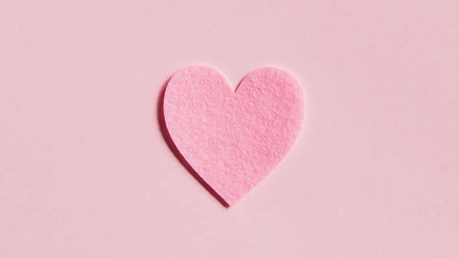 Aesthetic Computer Light Pink Paper Heart Wallpaper