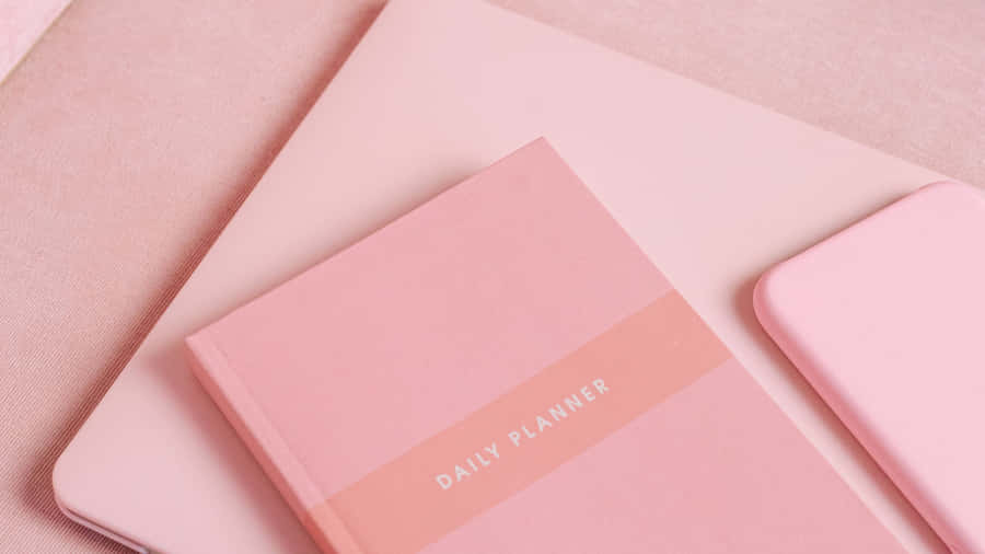 Aesthetic Computer Light Pink Planner Wallpaper