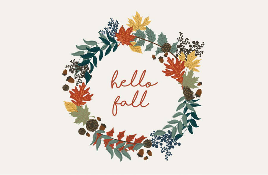 Aesthetic Fall Greeting Wreath Wallpaper