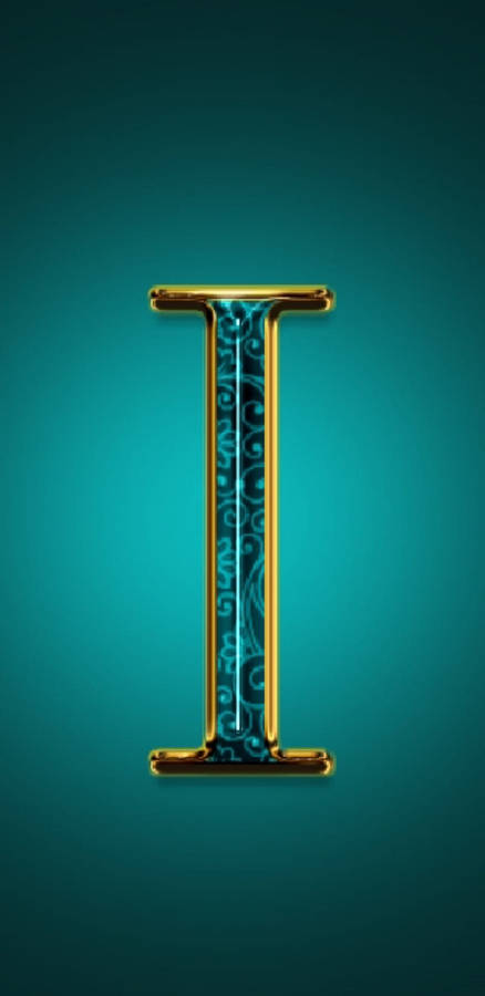 Aesthetic Green Letter I Wallpaper