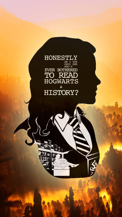 Aesthetic Harry Potter Hermione Silhouette Wallpaper