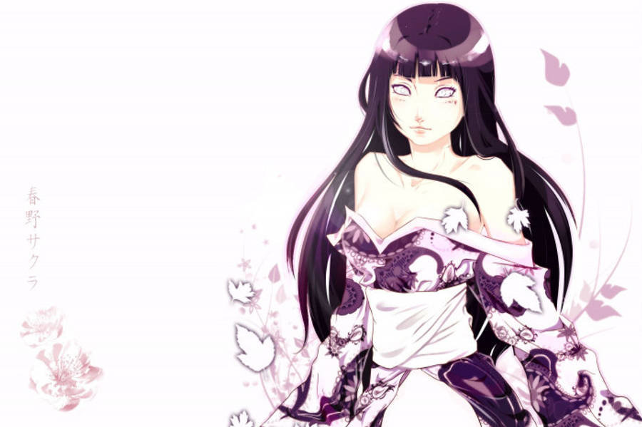 Aesthetic Hinata In A Kimono Wallpaper