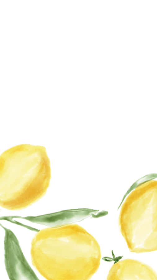 Aesthetic Lemon Watercolor Wallpaper