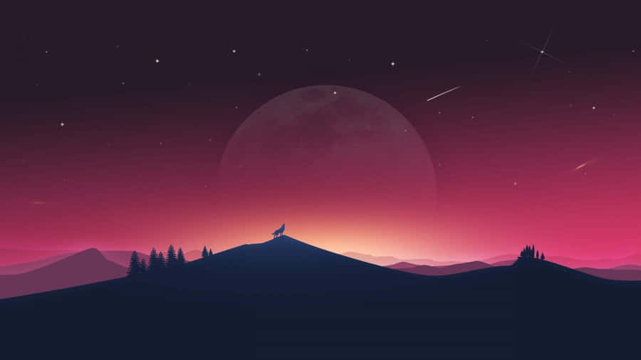 Aesthetic Minimalist Desert Sky With Stars Laptop Wallpaper