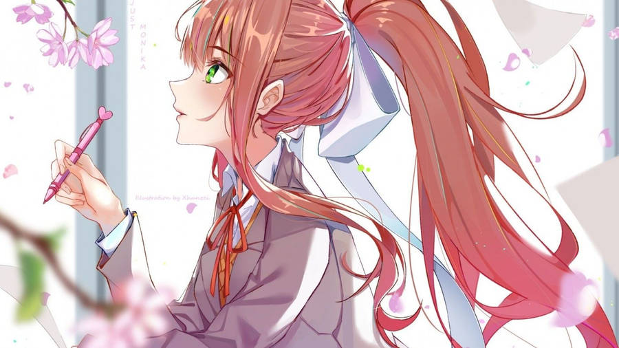 Aesthetic Monika Doki Doki Literature Club Wallpaper