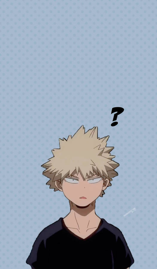 Aesthetic My Hero Academia Katsuki Bakugo Question Mark Wallpaper