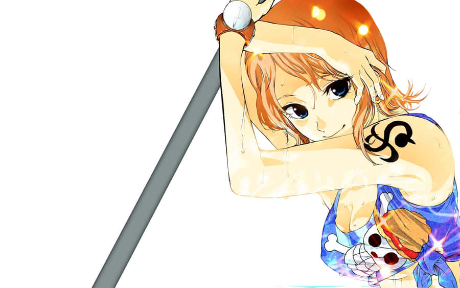 Aesthetic Nami One Piece Illustration Wallpaper