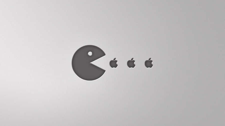 Aesthetic Pac Man And Apple Theme Design Wallpaper