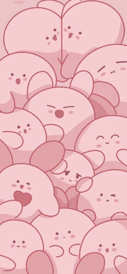 Aesthetic Pink Kawaii Kirby Wallpaper