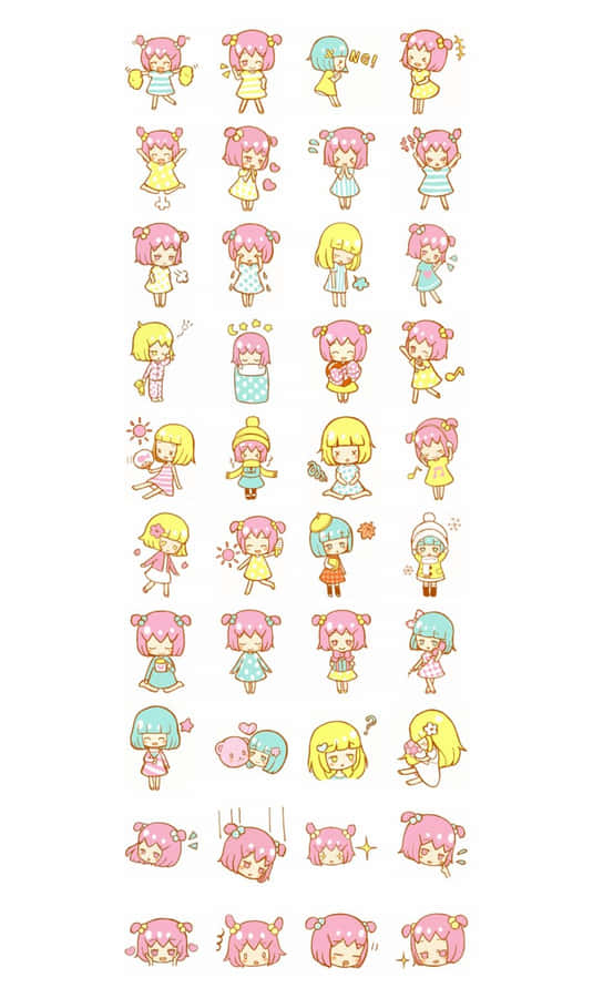 Aesthetic Pink Kawaii Little Twin Stars Wallpaper