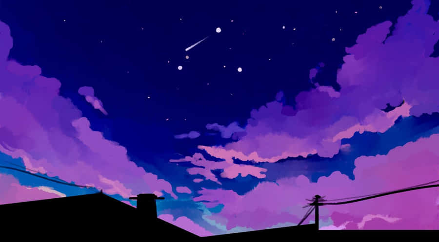 Aesthetic Shooting Star Laptop Wallpaper