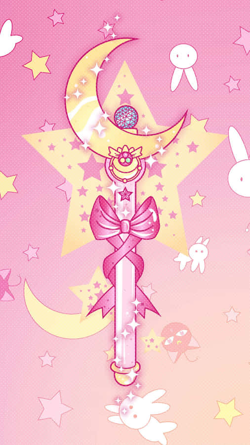 Aesthetic Wand Sailor Moon Pattern Wallpaper