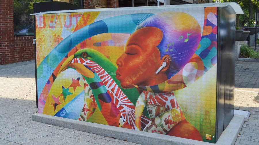 African Woman Folk Art Wallpaper