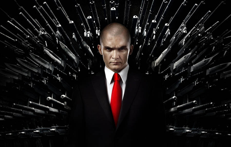 Agent 47 In His Signature Black Suit Wallpaper
