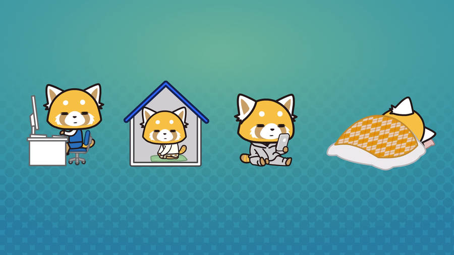 Aggretsuko Daily Activities Art Wallpaper