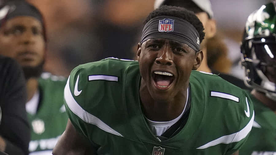 Ahmad Gardner Nfl Game Reaction Wallpaper