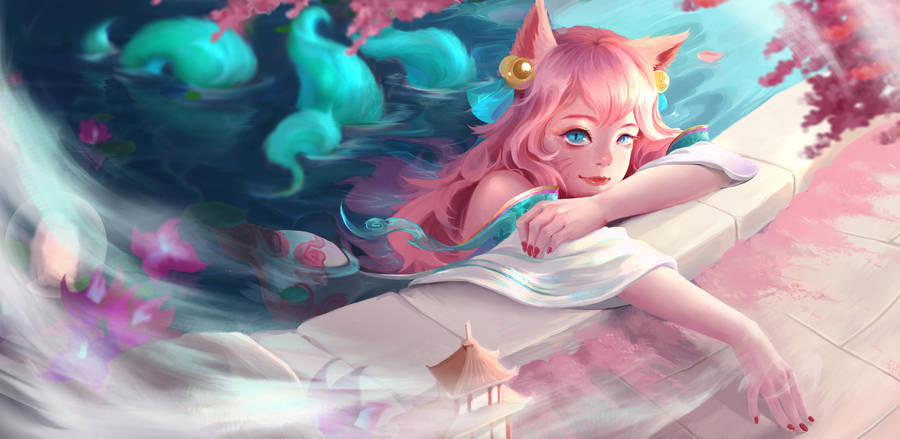 Ahri In Light Colors Wallpaper