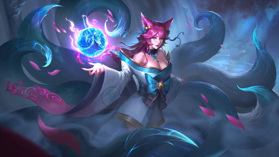 Ahri Using Magic Wallpaper