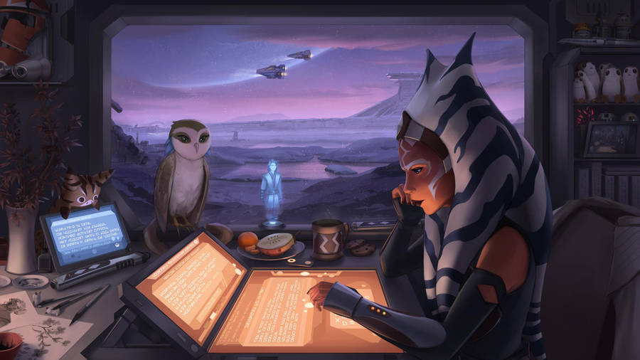 Ahsoka Tano Drafting A Plan Wallpaper
