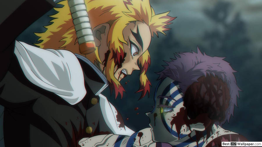 Akaza Unleashes Fury On Rengoku Wallpaper