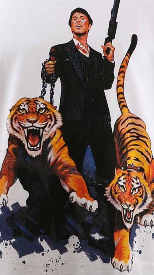 Al Pacino Scarface With Tigers Wallpaper