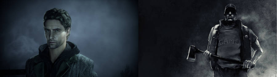 Alan Wake Gaming Dual Screen Wallpaper