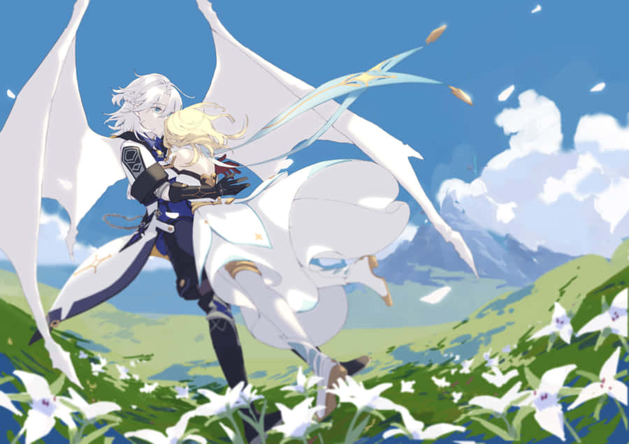 Albedo, The Chief Alchemist Of The Knights Of Favonius From Genshin Impact. Wallpaper