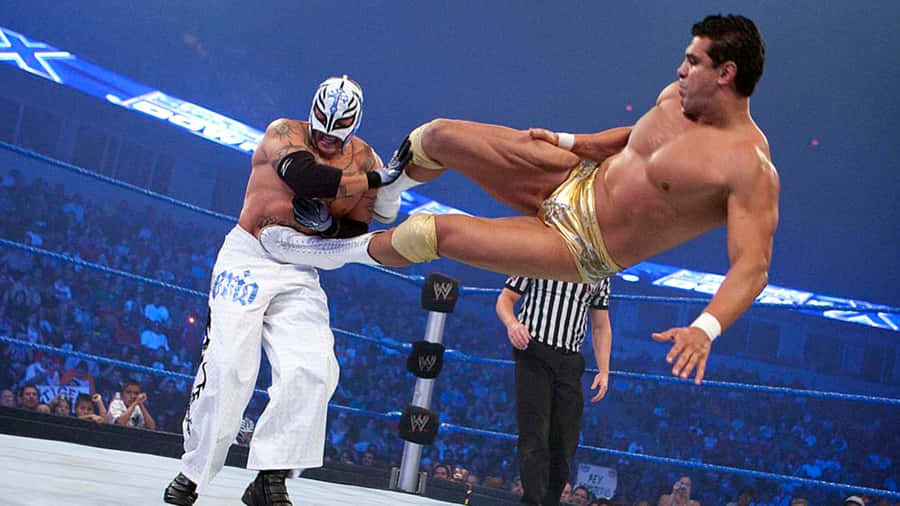 Alberto Del Rio Kicking Rey Mysterio Wallpaper