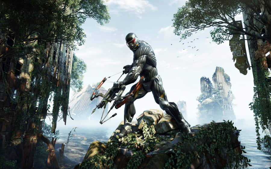 Alcatraz Predator Bow Game Shot Crysis Hd Wallpaper