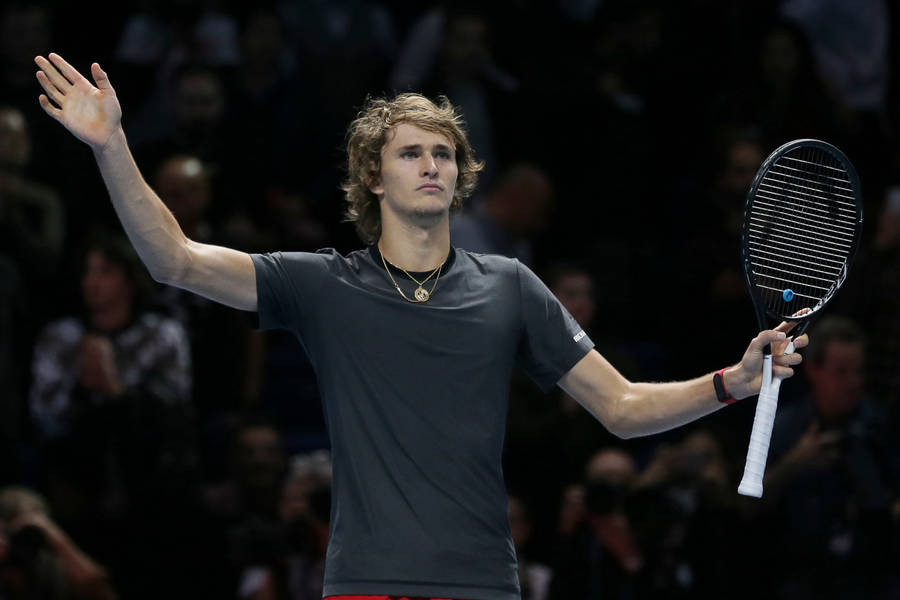 Alexander Zverev Raising Hands Wallpaper