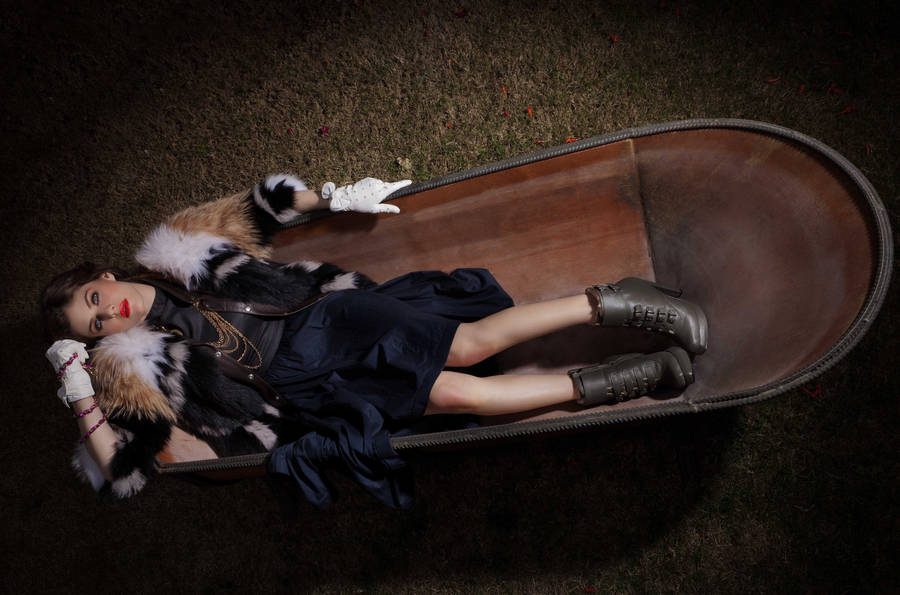 Alexandra Daddario On A Boat Wallpaper