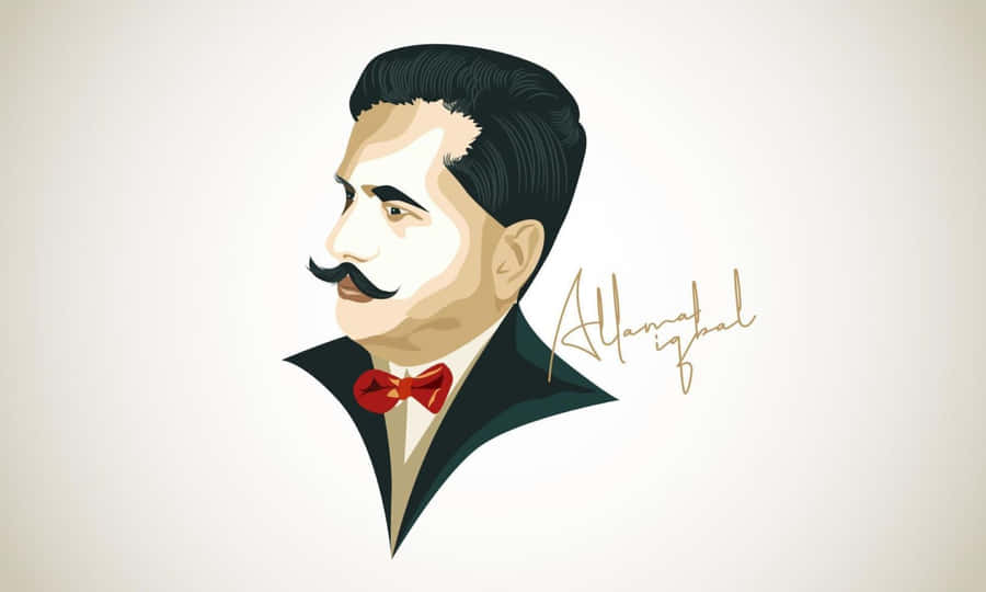 Allama Iqbal Illustration Wallpaper
