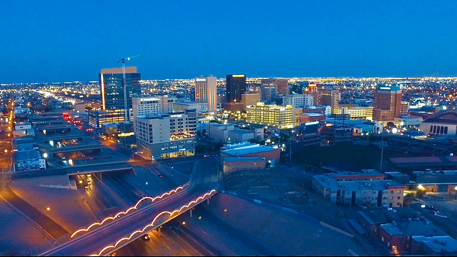 Alluring El Paso Cityscape At Sunset Wallpaper