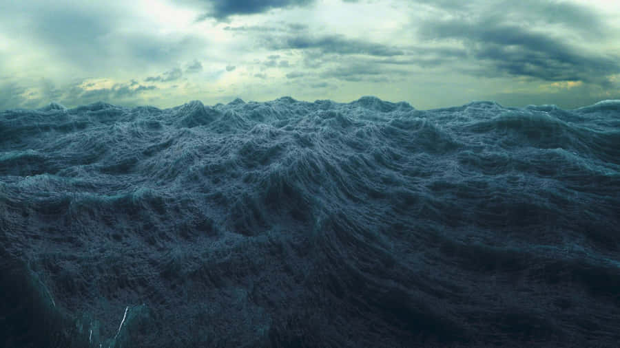 Amazing View Of A Dark, Stormy Ocean Wallpaper