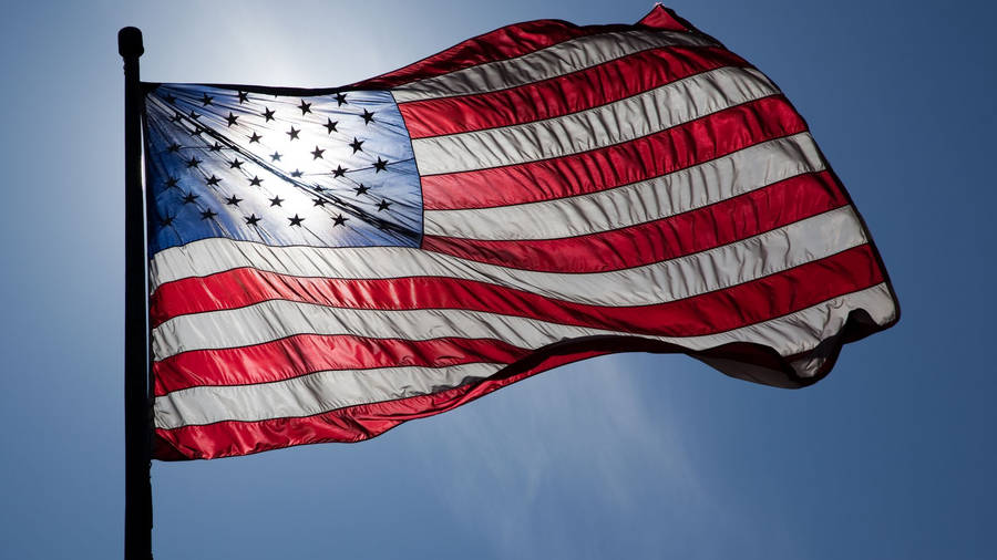 American Flag Under The Sun Wallpaper