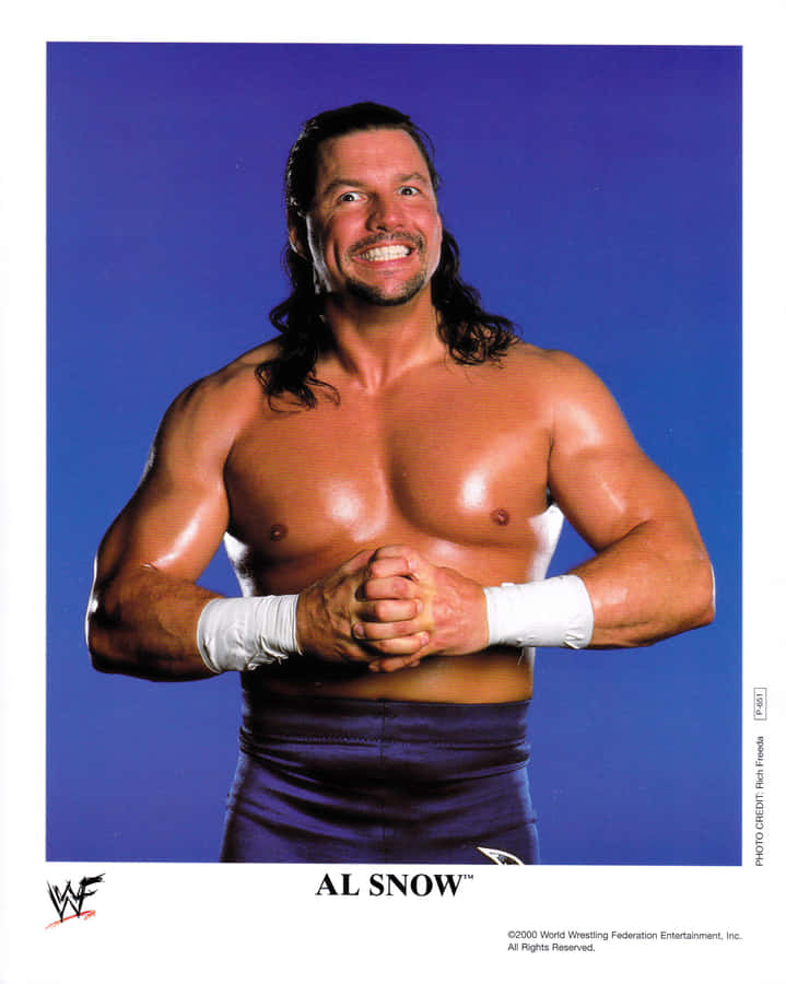 American Professional Wrestler Al Snow Blue Background Wallpaper