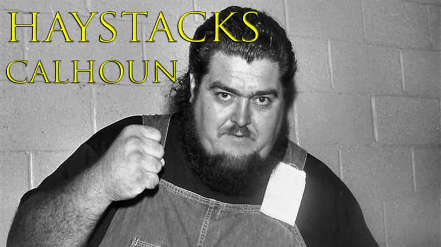 American Professional Wrestler Haystacks Calhoun Black And White Portrait Wallpaper