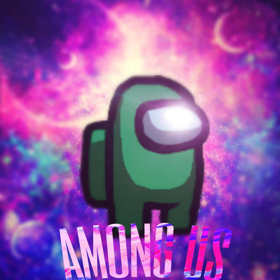 Among Us Galaxy Dark Green Character Wallpaper