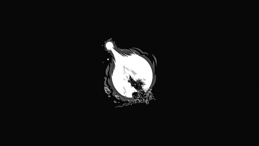 An Awesome Moment Of Goku Super Saiyan In Dragon Ball Black And White Wallpaper