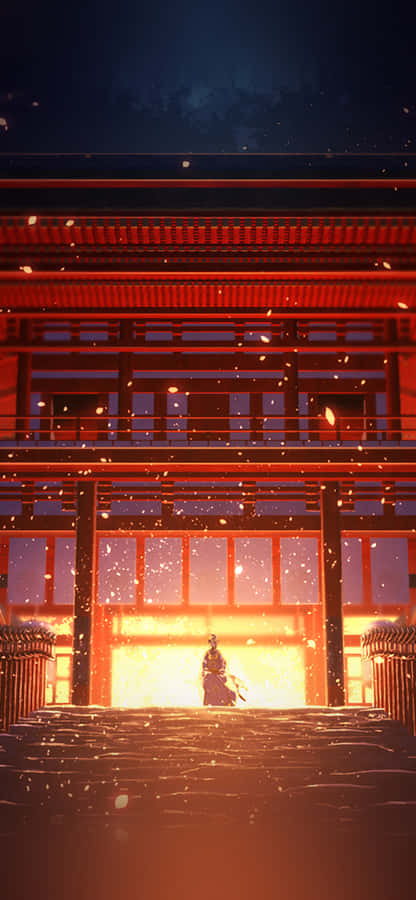 An Iphone 11 In Riptide Red With A Stylish Anime Theme Wallpaper