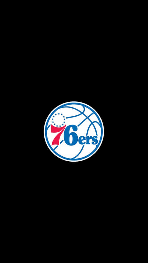 An Iphone Showing The Iconic Philadelphia 76ers Logo Wallpaper