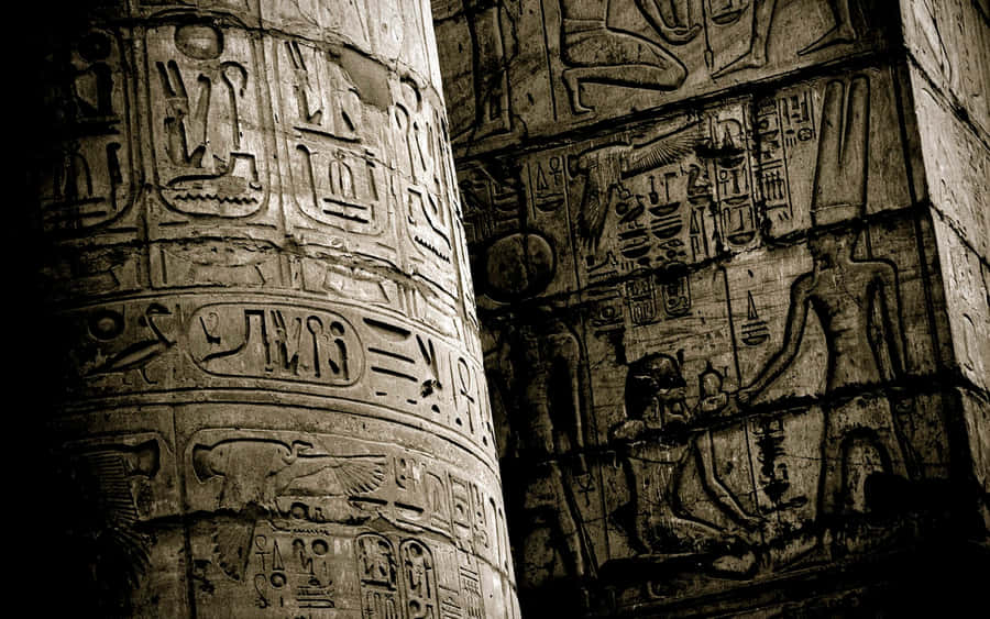 Ancient Egyptian Hieroglyphs Column Wallpaper