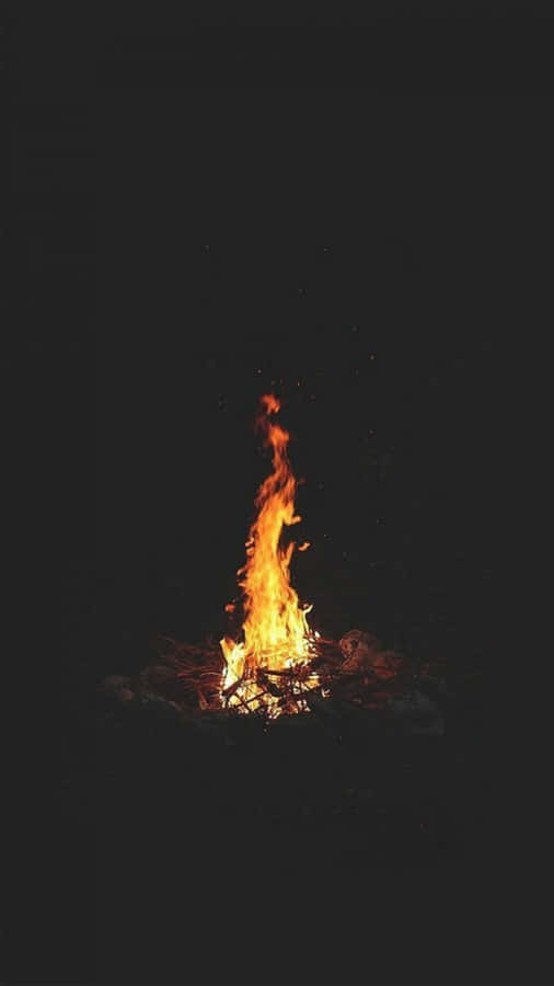 Android Fire While Camping At Night Wallpaper