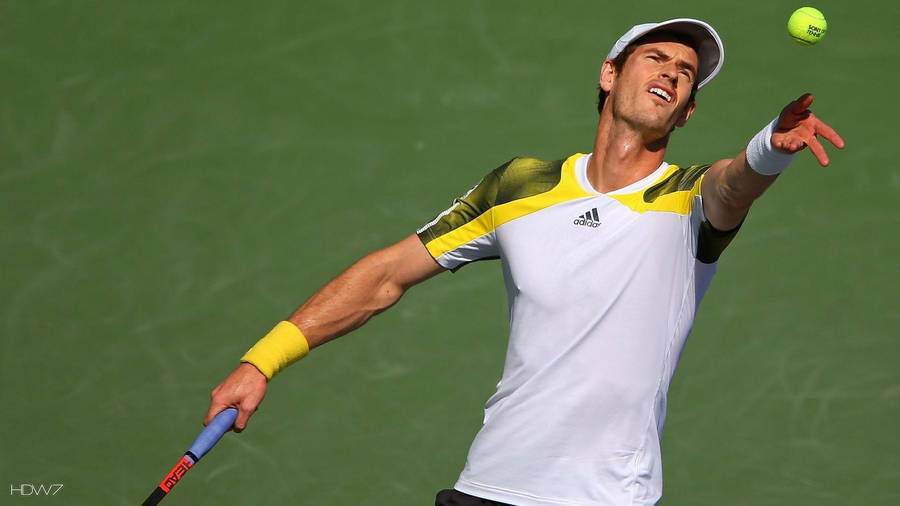Andy Murray Serving The Ball Wallpaper