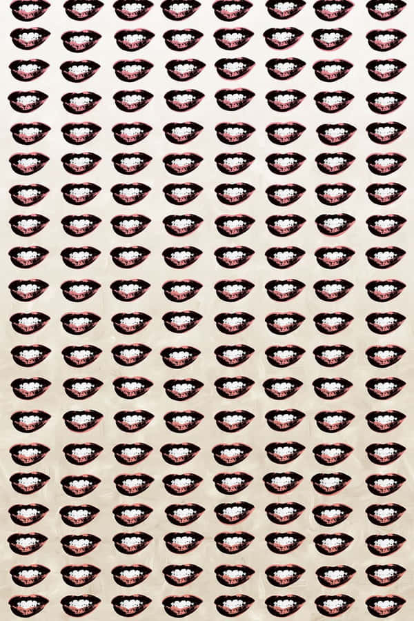 Andy Warhol White Lips Wallpaper